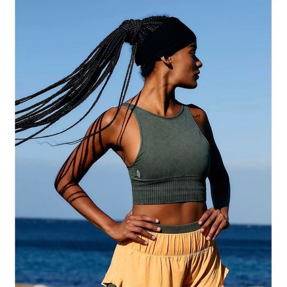 NWT Free People Good Karma High-Neck Crop Tank M/L